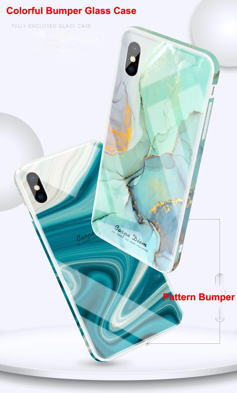 Для iPhone XS Max XS 10S XR X 8 7 6 6S Plus чехол HD Фруктовый Цветочный цветной боковой Чехол из закаленного стекла для Apple X S R 8 7+ бампер