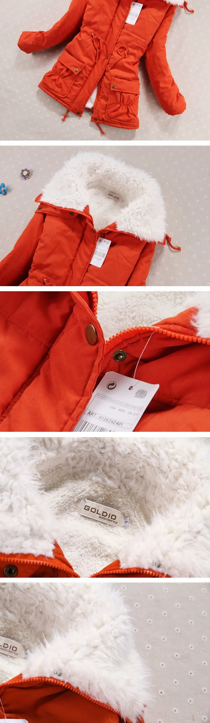 Пальто зимы женщин Тонкий плюс размер Outwear Medium-Long Wadded куртка с капюшоном Толстые хлопка проложенные Теплый хлопка Parkas