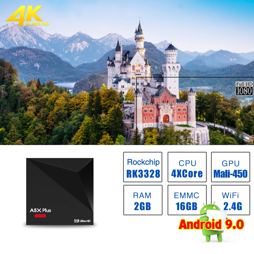 RECALLION A5X Max 2 Гб ram 1G6B rom Smart tv BOX Android 9 0 RK3328 Quad Core2.4G WiFi 4 K BT 1 IP телеприставка медиаплеер