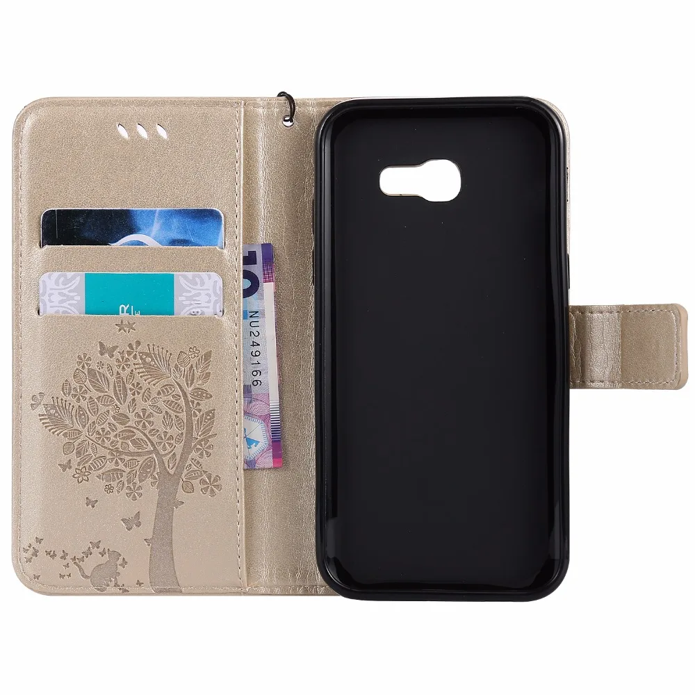 Чехол-книжка с кошкой и деревом из искусственной кожи для samsung Galaxy J1 J2 J3 J5 J7 Prime Ace Pro