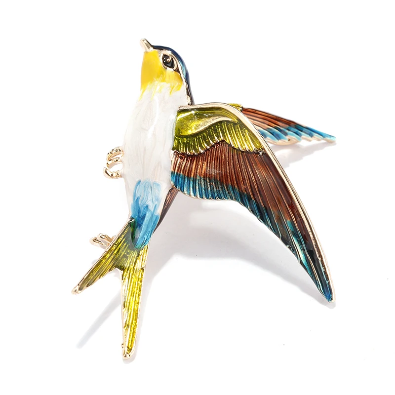 ALLYES красочные эмалированные Броши с ласточкой для женщин вечерние одежда