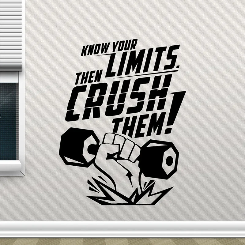 

2018 New Style Hot Motivational Gym Wall Decal Sport Fitness Quote Vinyl Sticker Decor Mural