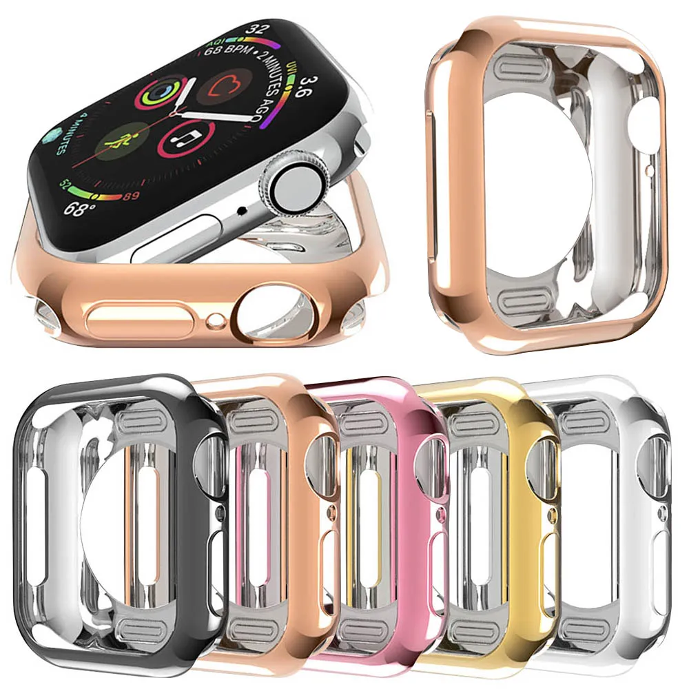 Экран протектор Мягкий чехол из ТПУ для Apple Watch серии SE 6 5 4 3 2 крышка 40 мм 44 38 42