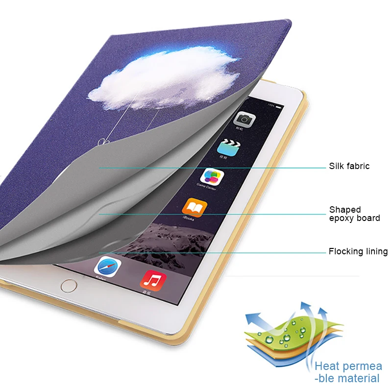 ! ACCEZZ 9 7 дюймовый умный флип-чехол противоударный чехол для планшета ipad 2 3 4