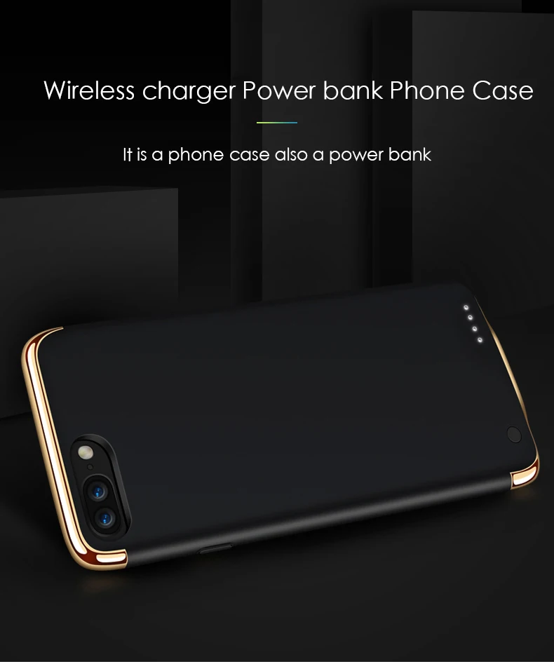 Портативные беспроводные чехлы для телефонов с аккумулятором для iPhone 8, 7, 6, 6S Plus, 3 в 1, ультратонкие Чехлы для зарядки аккумуляторов для iPhone 7, 8 Plus