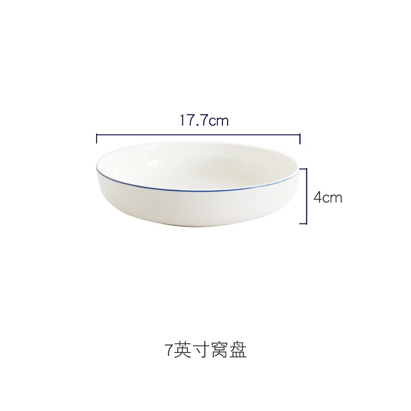 Bone china Суповая тарелка Бытовая круговая креативная керамика Североевропейский стиль простая ins посуда блюдо глубокое блюдо - Цвет: 2
