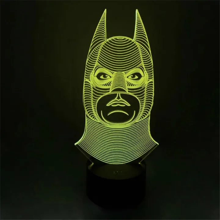 Новинка Бэтмен Джокер улыбка двойное лицо 3D иллюзия лампа светодиодный ночник USB