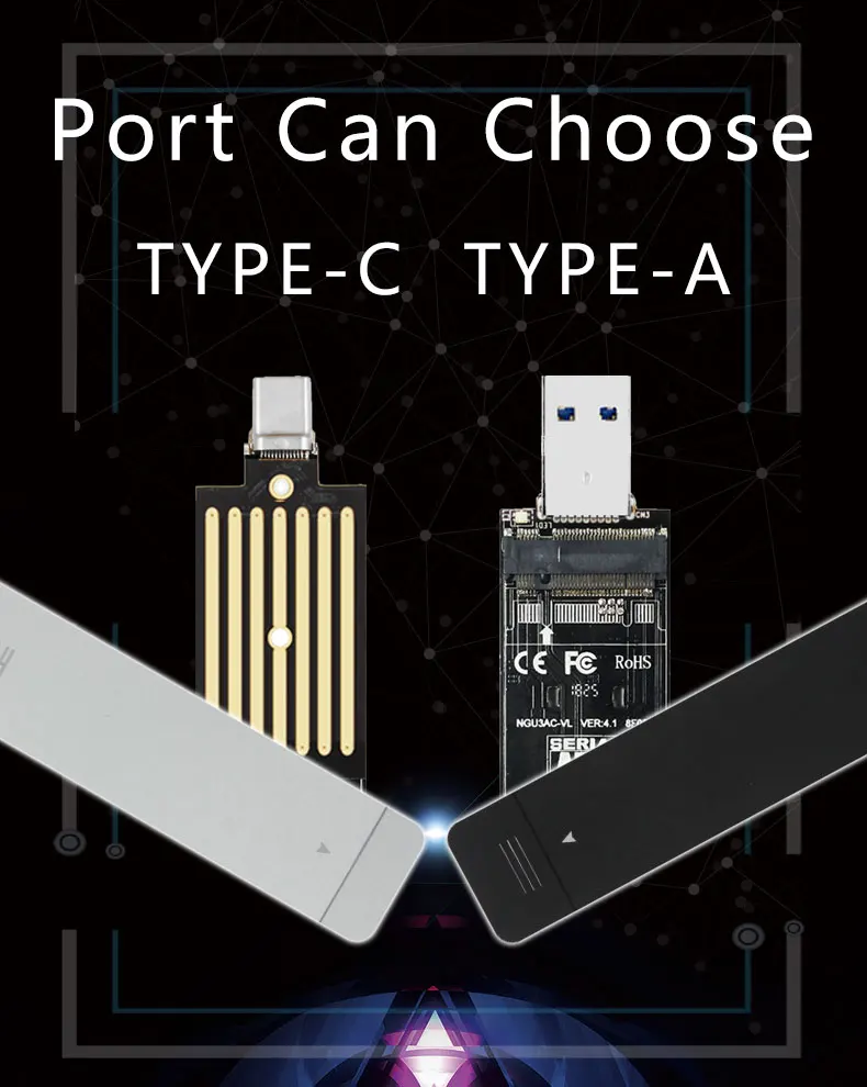JEYI AVIGATOR m.2 NVME TYPE C USB3.1 GEN2 Магнитный всасывающий мобильный SSD box TYPE C3.1 JMS583 m2 USB3.1 M.2 PCIE SSD U.2 PCI-E SATA