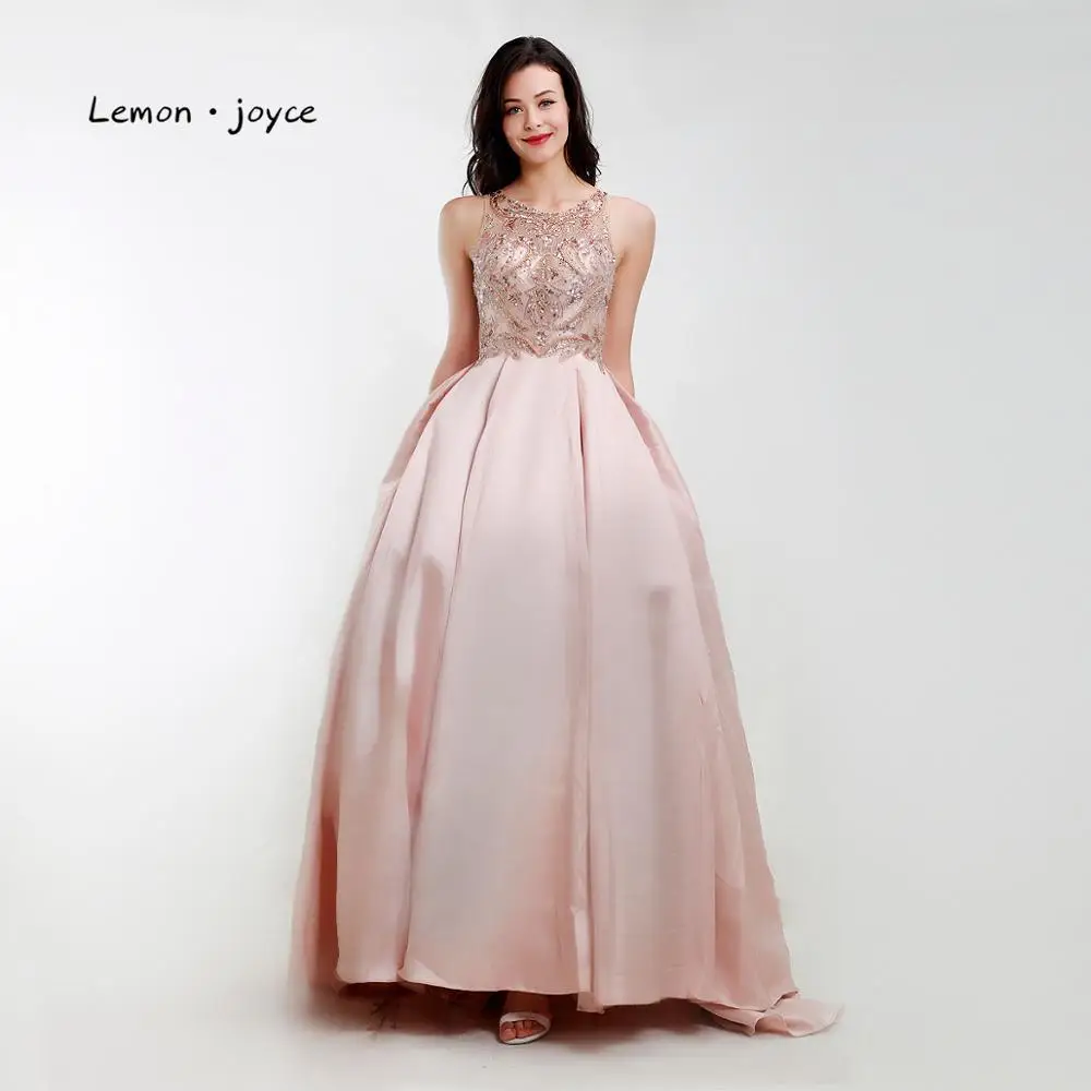 Длинные вечерние платья Lemon joyce элегантные из тюля с круглым вырезом и
