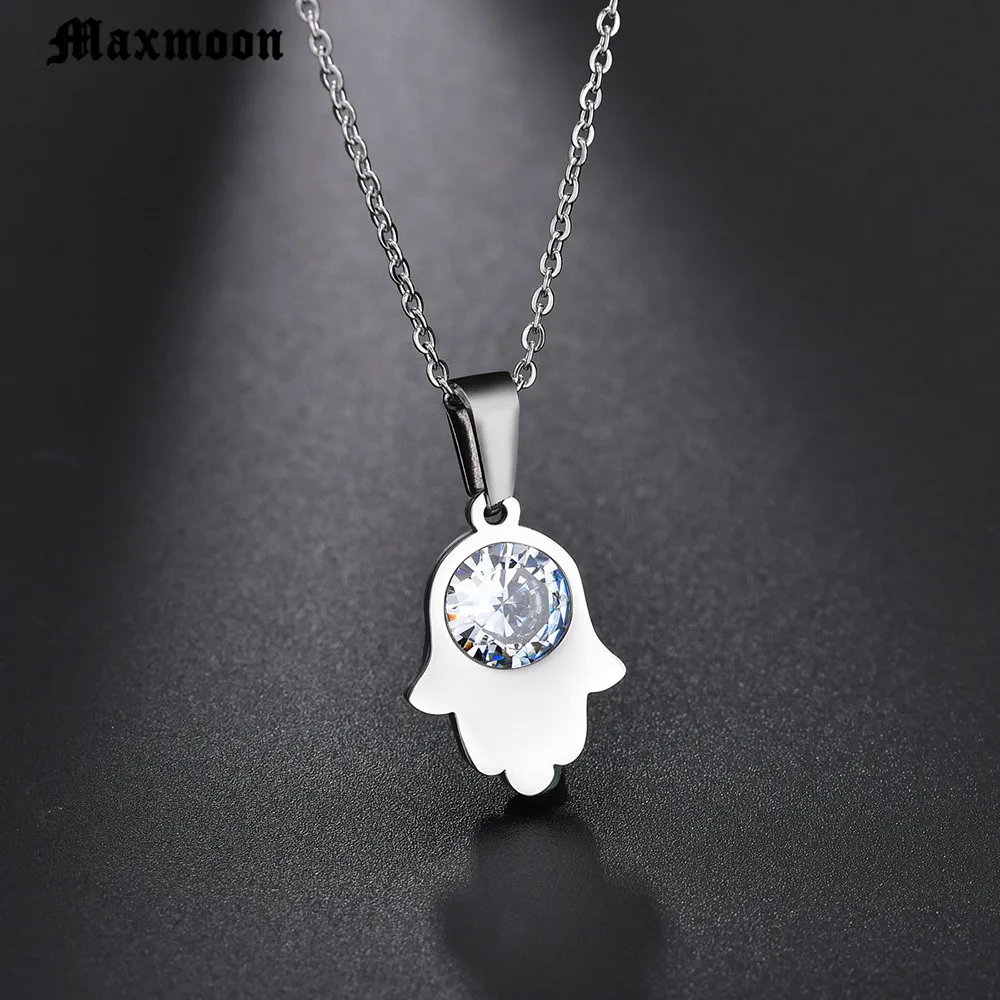 Мужское ожерелье Maxmoon с подвеской рука Фатимы цепочка из нержавеющей стали