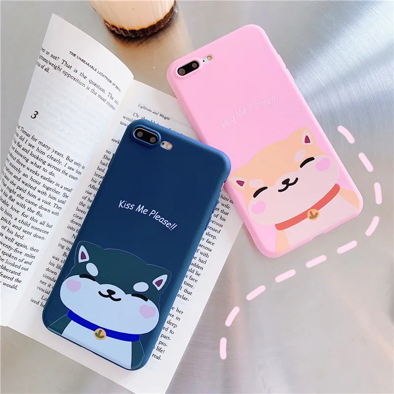Cute Couples Cat Phone Case For iphone 7 8 6 6S Plus XS Max XR X Cartoon Silicone Kuso Protecive Back Cover |