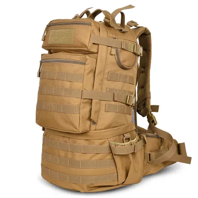 Brown Хит, 50л, водонепроницаемый рюкзак Mochila Militar с высокой вместительностью, тактический рюкзак, военные рюкзаки, рюкзак для кемпинга, охоты - Цвет: Brown