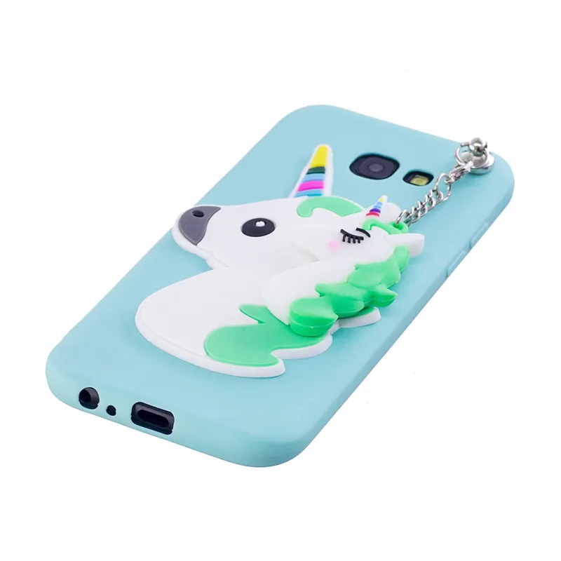 FLYKYLIN Cartoon Soft Candy TPU Case For Samsung galaxy A3 A5 A7 2017 A320 A520 A720 Unicorn Flamingo Pendant Back Cover Caque |