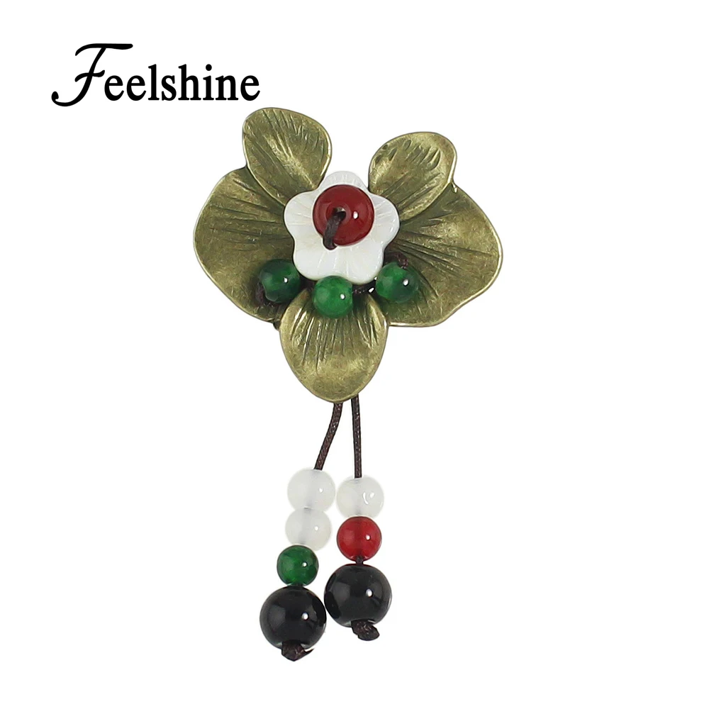 Feelshine Винтаж Стиль бронза Цвет с белый красный зеленый черный Бусины и бисер