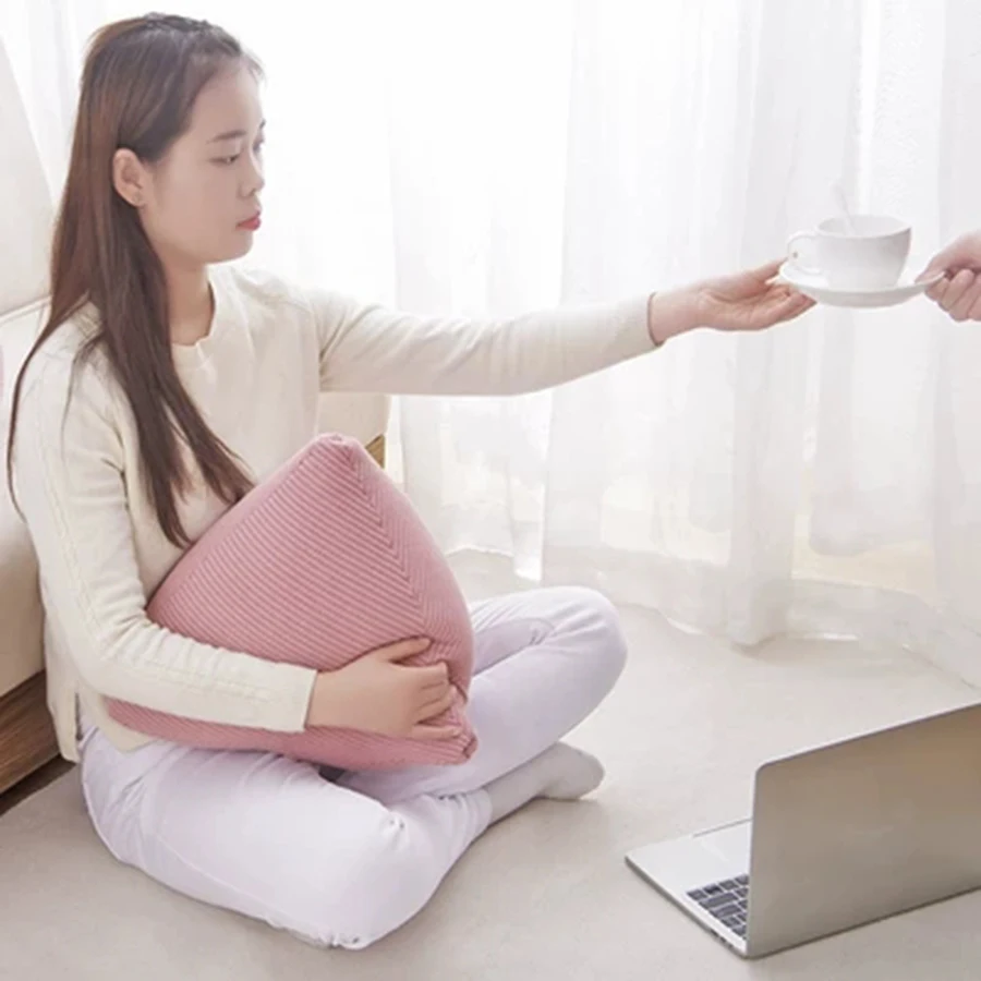 Цилиндрическая подушка в скандинавском стиле трикотажная треугольная