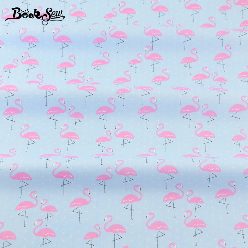 Booksew Blue 100% New Arrival Cotton Twill Fabric Red Crowned Crane Pattern Bedding Set Dolls Scrapbooking Quilting Crafts|quilt craft|cotton twill