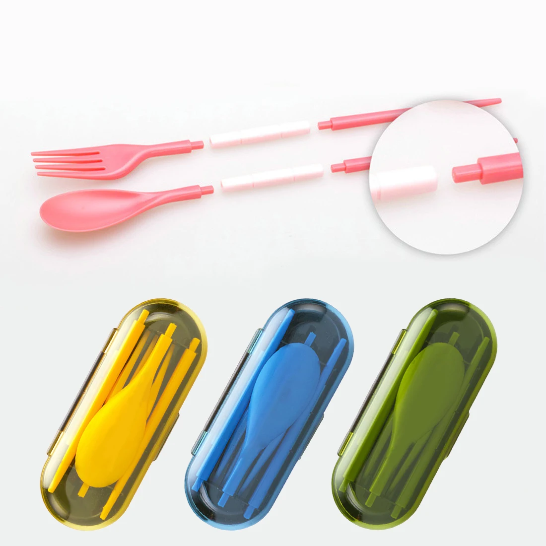 Карамельный цвет складной Портативный 3 шт./компл. столовые принадлежности