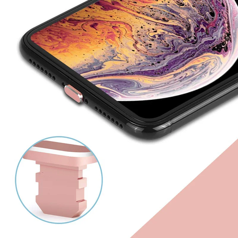 Металлическая Пылезащитная заглушка для зарядного устройства 5 шт. iPhone XR XS Max X 8 8P 7