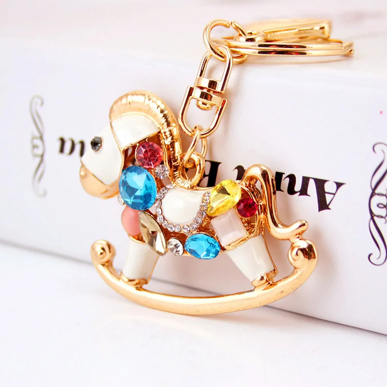Zinc Alloy Crystal Palm Key Chain Trojan Horse Keychain Car Purse Pendant Bags keyRing Chains Rings For Women jewelry K1597 | Украшения и