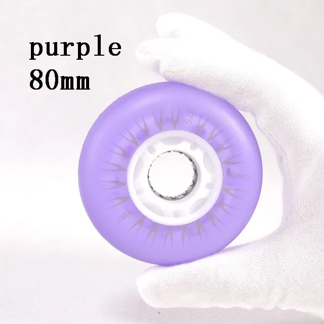 80mm purple 2 шт./лот флэш роликовые коньки колеса 72/76/80 мм светящиеся роликовые коньки переносной скейт Родас мигающие колеса - Цвет: 80mm purple