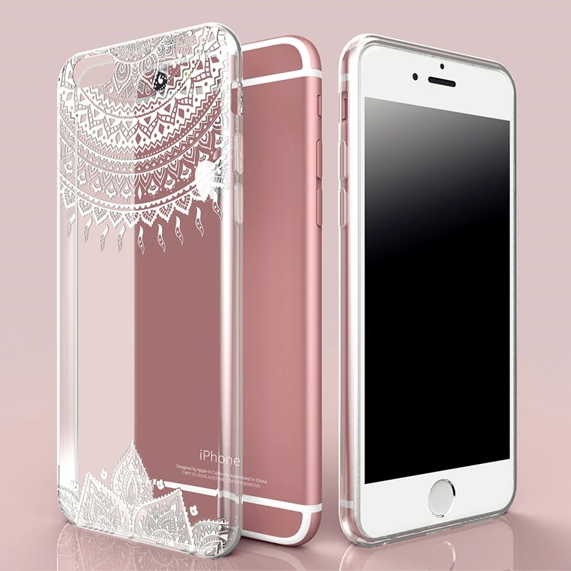 Для iPhone 6 Чехол модные шикарные Кружево чехол для Apple 6/6 S плюс 5 5S SE прозрачный ТПУ