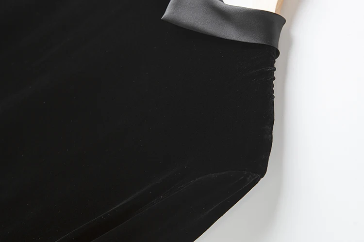 Women vintage 3/4 sleeve organza collar velvet dress 2017 pre-fall | Женская одежда