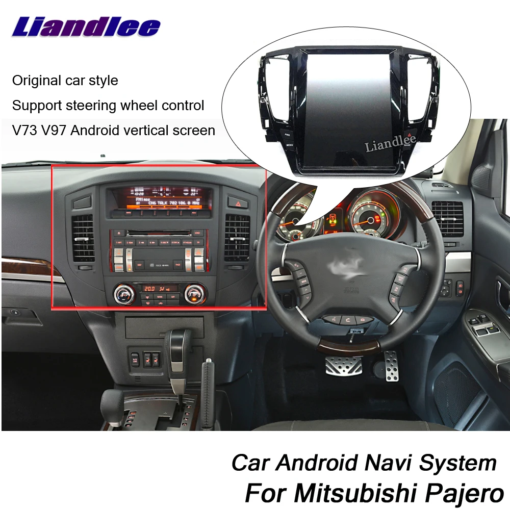 Liandlee Android для Mitsubishi Pajero V73 V97~ Tesla стиль радио Carplay gps Navi карта навигация Мультимедиа