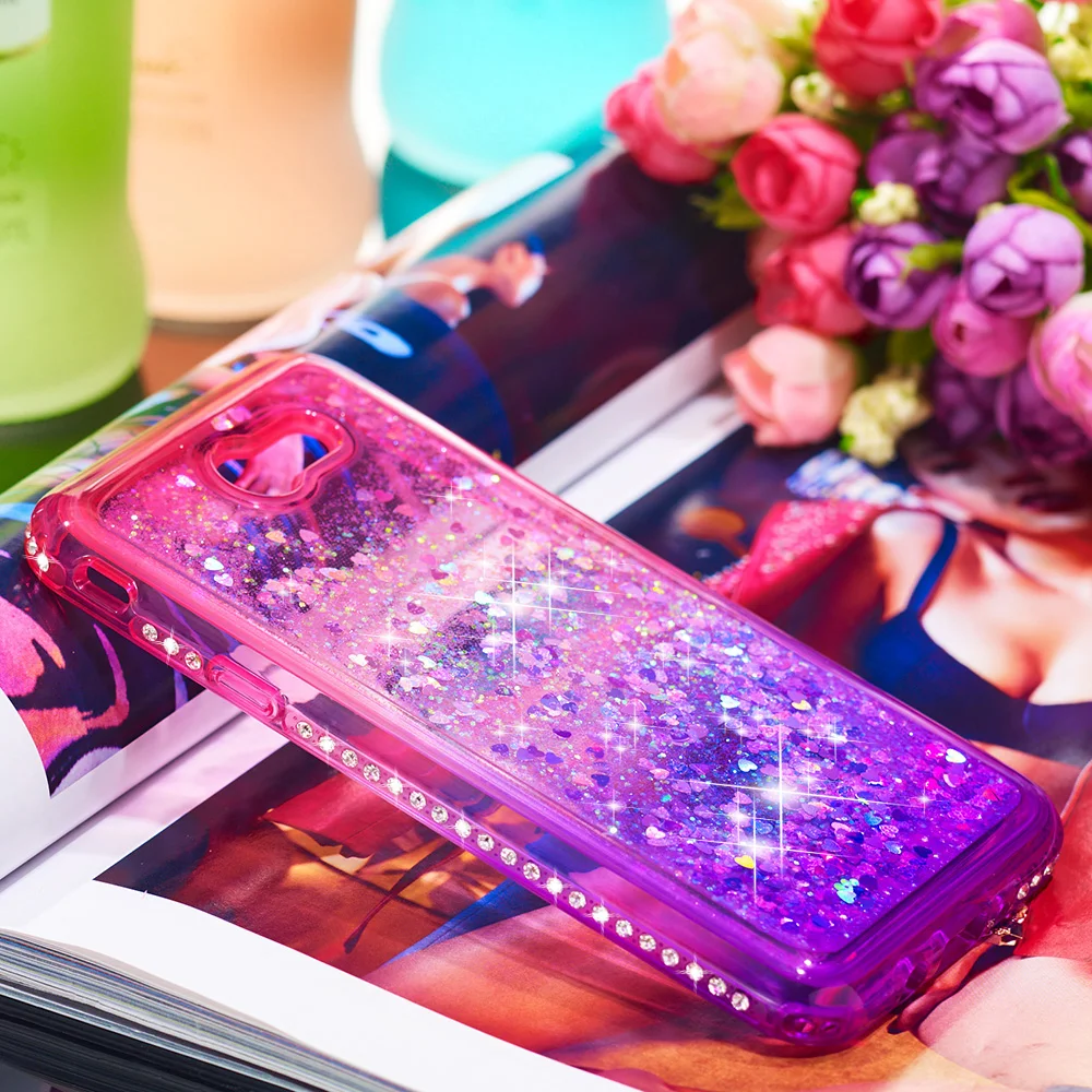 Ударопрочный чехол с блестками для Samsung Galaxy J7 Perx Wide 2 Halo милый бампер жидким