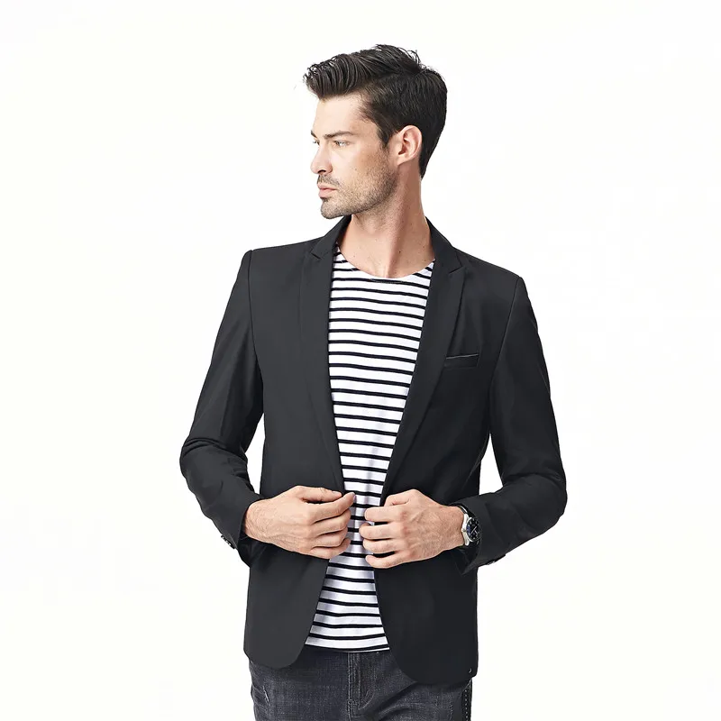 Мужской пиджак FGKKS однотонный Повседневный приталенный силуэт для весны и осени