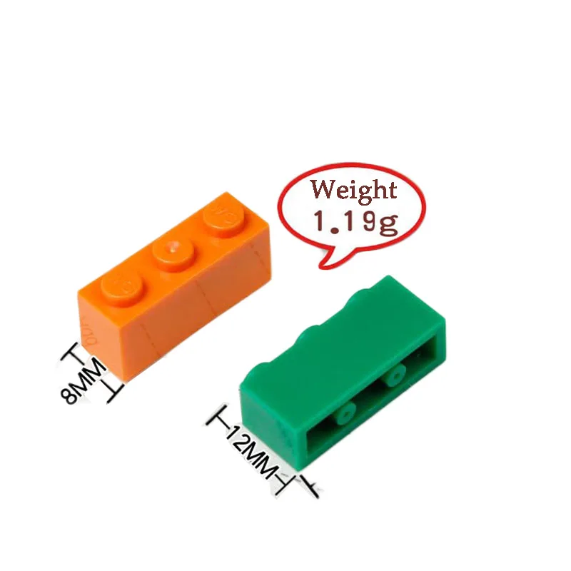 80 шт./партия MOC Brick 1X3 Набор строительных блоков совместимых с 3622 Rebrickable запчасти
