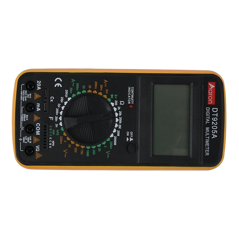 DT9205A Цифровой мультиметр AC/DC Вольтметр Амперметр Сопротивление измеритель