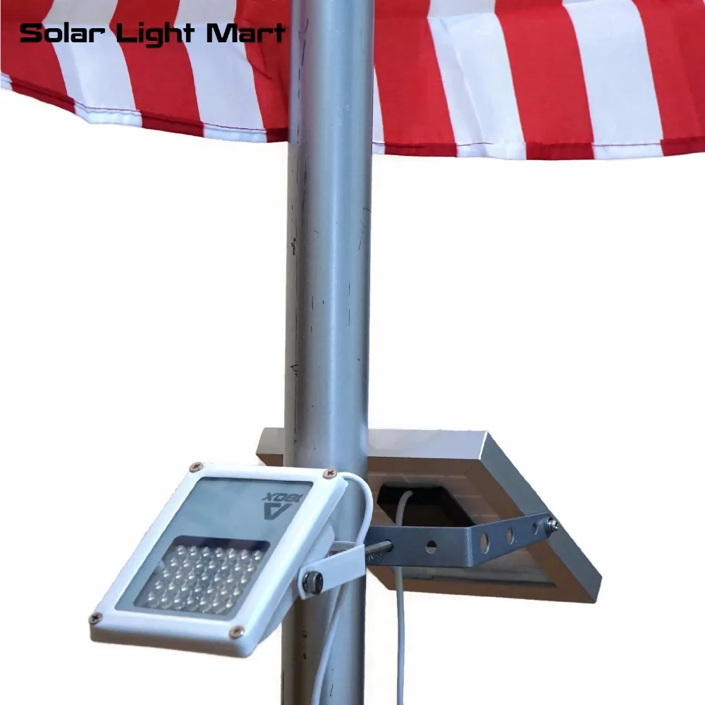 Mini Alpha 180X 35 LED 5m Cable Automatic Waterproof Solar Flag Pole Flood Light 3 Power Modes for Outdoor | Лампы и освещение
