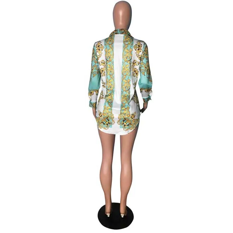 

Fashion Casual African Riche Blouses for Lady Long Sleeve Turn Down Collar Printed Shirt Women Tops Blouse Female Plus Size