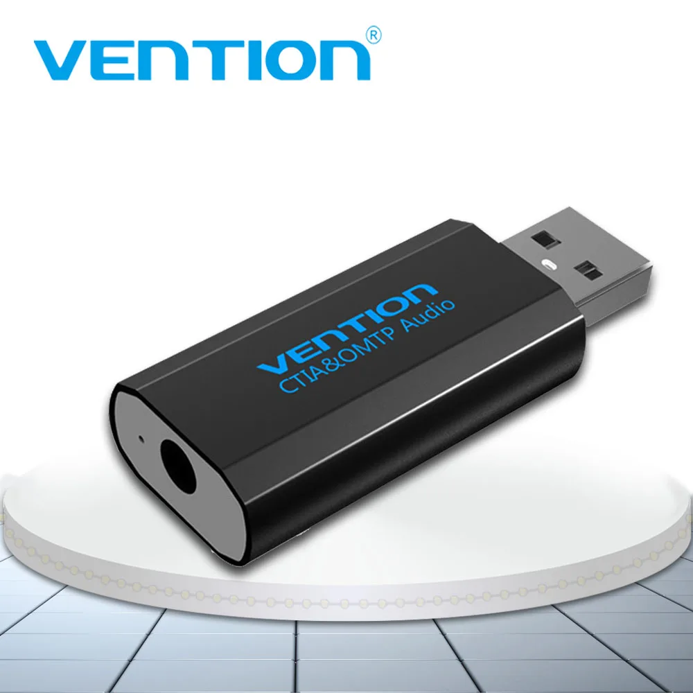Внешняя звуковая карта Vention с USB на разъем AUX 3 5 мм адаптер для наушников