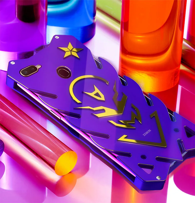 Для OPPO A7 X Чехол Zimon ударопрочный Алюминиевый металлический чехол для Задний