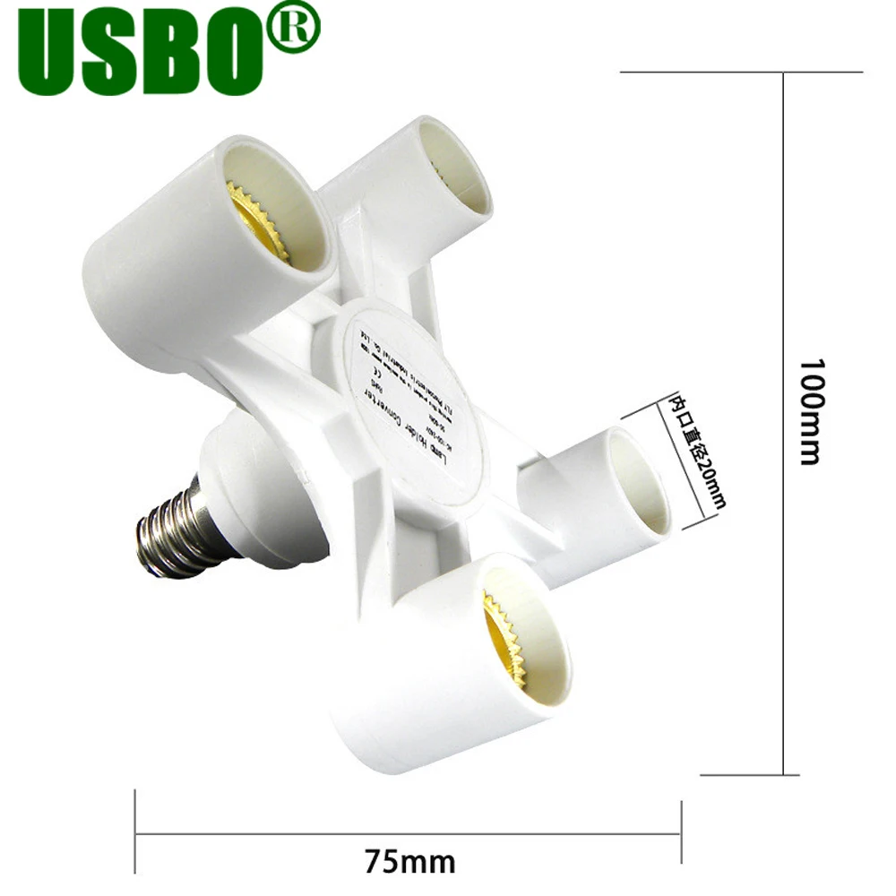 White Gray E14 or e27 to 3e14 Crystal Chandelier Conversion Lamp Holder Light Switch Divided Into 3 Part 6A 100-230V | Лампы и