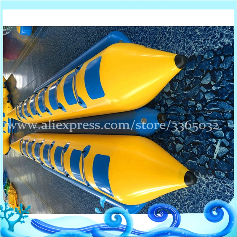 Изготовлению двойных труб 14 местный Банановая лодка акула форма надувной