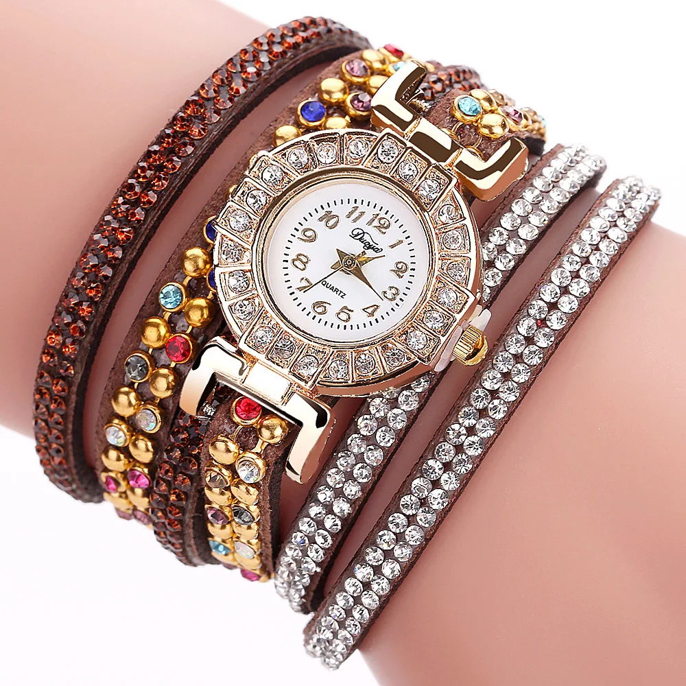 2018 Новый Для женщин кварцевые часы браслет Повседневное Мода Rhinestone наручные