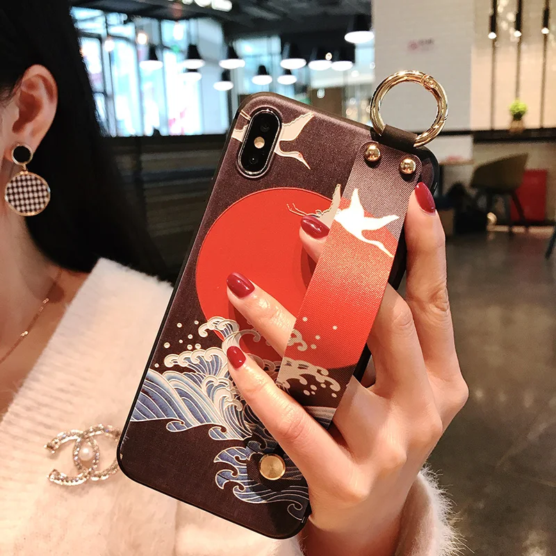 Coque телефона держатель чехол для samsung Galaxy Note 8 9 силиконовые браслеты кран крышка