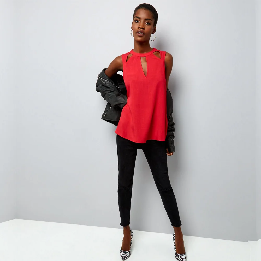 Blusas Mujer De Moda 2018 Лето Для женщин рубашка без рукавов шифоновый топ элегантные ретро