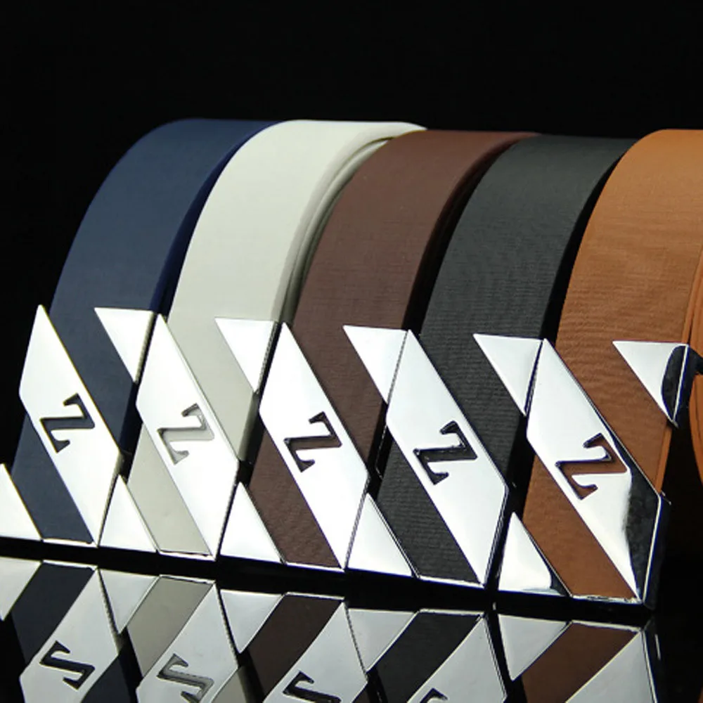 Модный мужской кожаный Гладкий пояс с пряжкой для отдыха ремень cinturones para