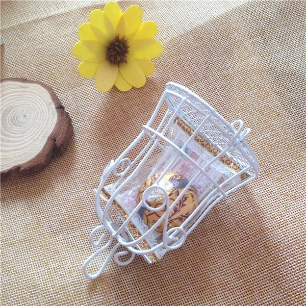 Мечта свадьбы 30 шт./лот металлическая белая птичья клетка коробка конфет