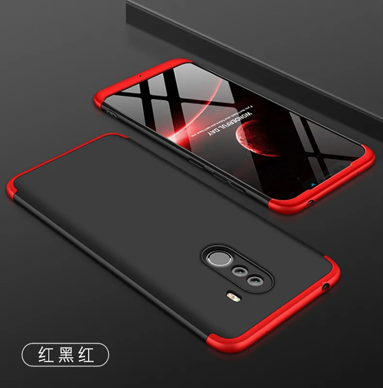 Жесткий чехол 3 в 1 для Xiaomi Pocophone F1 матовый армированный гибридный защитный