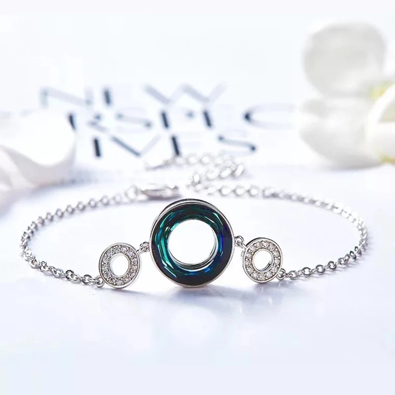 Женский браслет BAFFIN с разноцветными синими кристаллами Swarovski украшение для рук