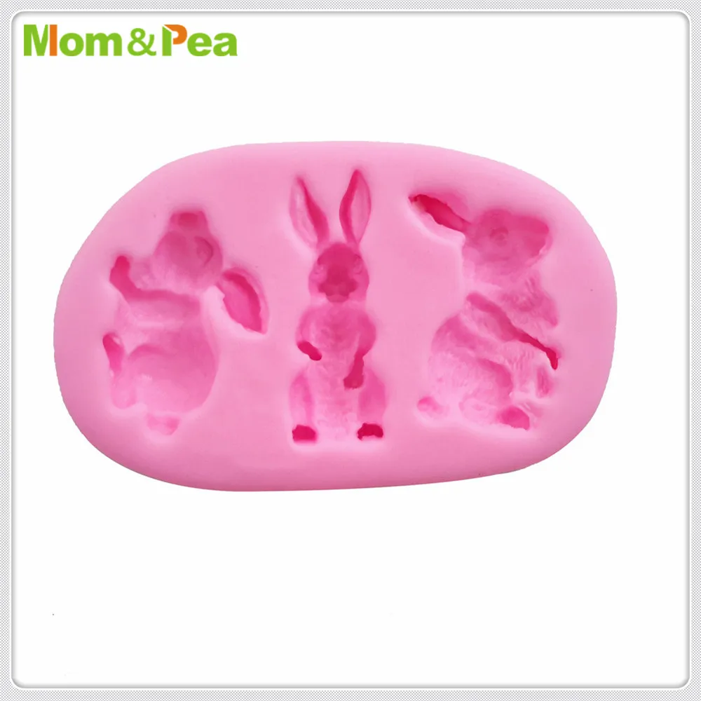 Mom &amp Pea MPA1937 3-силиконовая форма в виде кролика торт украшение помадка 3D пищевая |