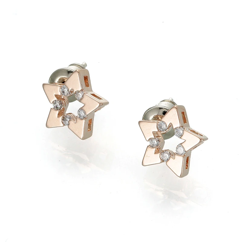 Top Quality 2015 New Star CZ Diamonds 18K Gold Plated Ear Hook Stud Earrings Jewelry | Украшения и аксессуары