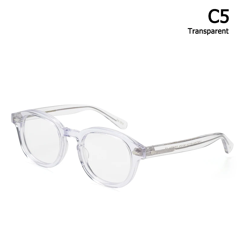 C5 Transparent JackJad, высокое качество, ацетатная оправа, Джони Депп, Lemtosh, стильная оправа для очков, Ретро стиль, Круглый, фирменный дизайн, очки Oculos De Grau - Цвет оправы: C5 Transparent
