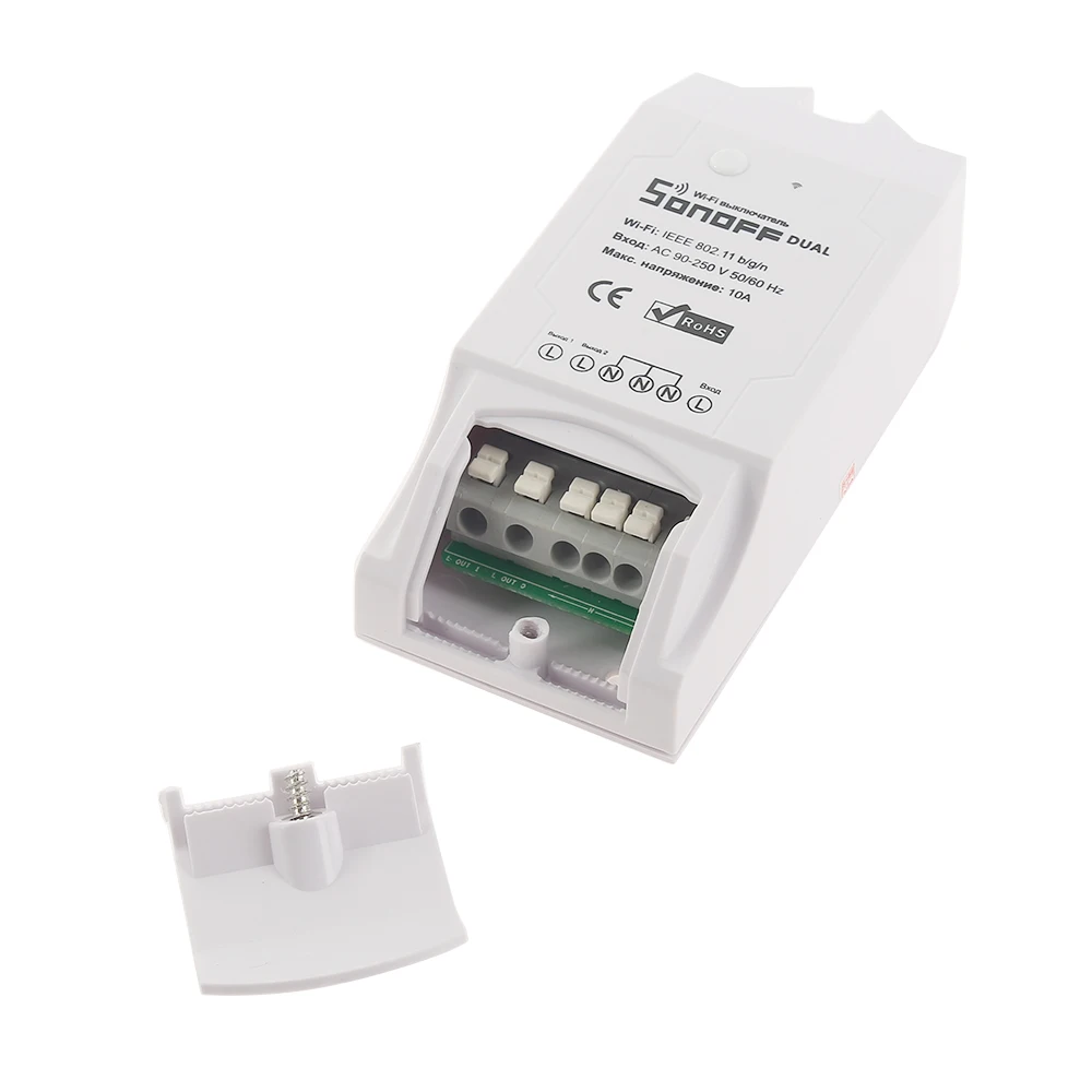 Sonoff 10A WiFi беспроводной умный дом DIY Дистанционное включение/выключение с помощью мобильного телефона Автоматизация переключатель гнездо для Sonoff Dual-Itead
