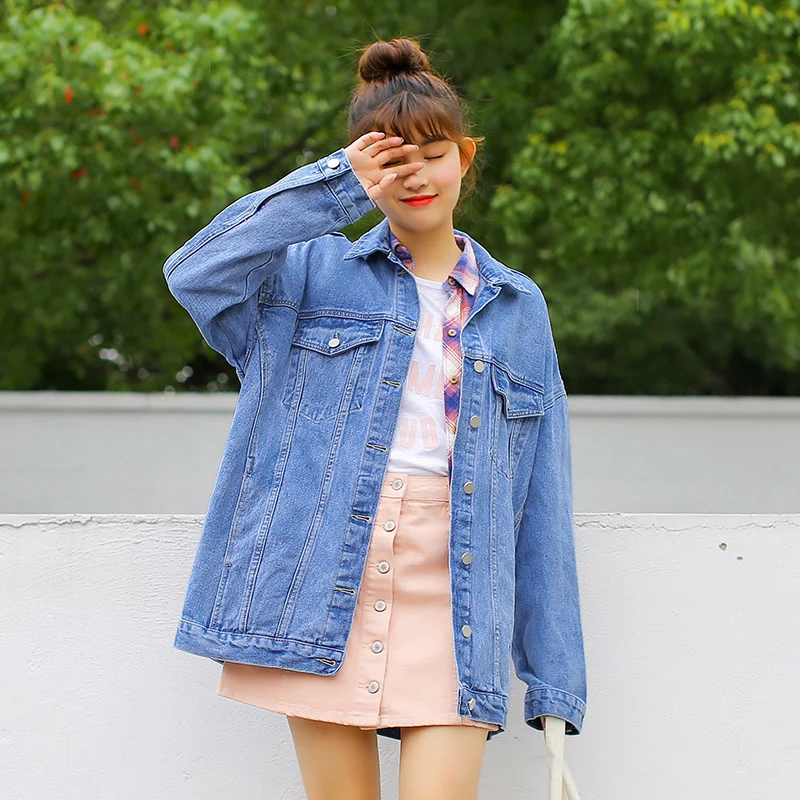 Vetevidi new autumn wear women's clothing loose long-sleeved women do old cowboy coat jacket 303# | Женская одежда