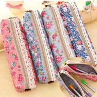1pcslot vintage flower floral lace pencil case pencil bag school supplies cosmetic makeup bag zipper pouch purse escolar